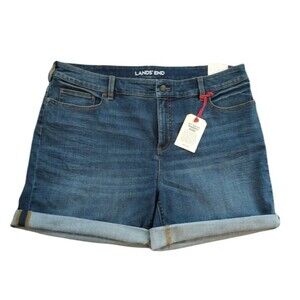 NWT Land's End Mid Rise Cuff Jean Shorts